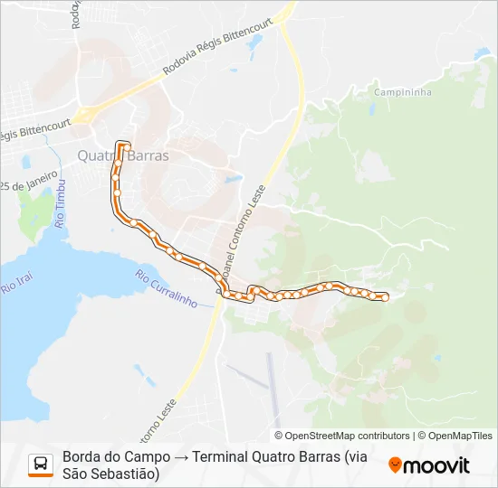 O11 BORDA DO CAMPO Bus Line Map