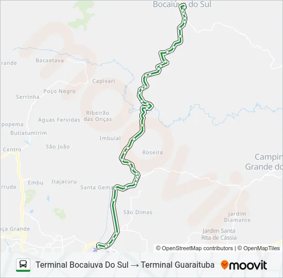 B33 BOCAIÚVA DO SUL Bus Line Map