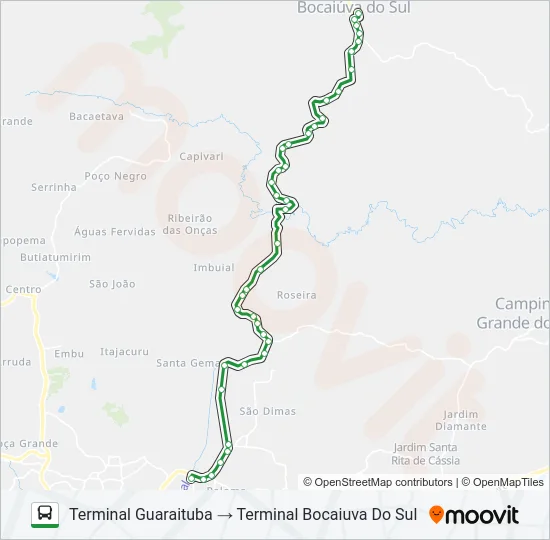 B33 BOCAIÚVA DO SUL Bus Line Map
