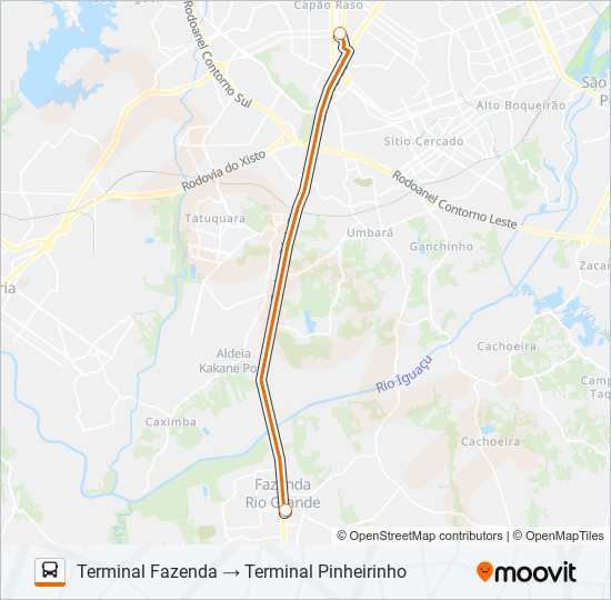 Mapa da linha F03 FAZENDA (DIRETO) de ônibus