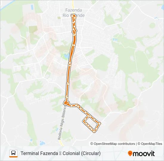 F25 VENEZA / PEDÁGIO Bus Line Map