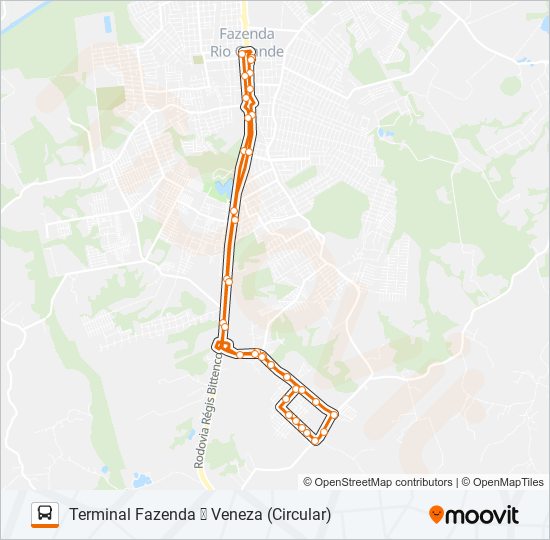 F25 VENEZA / PEDÁGIO bus Line Map