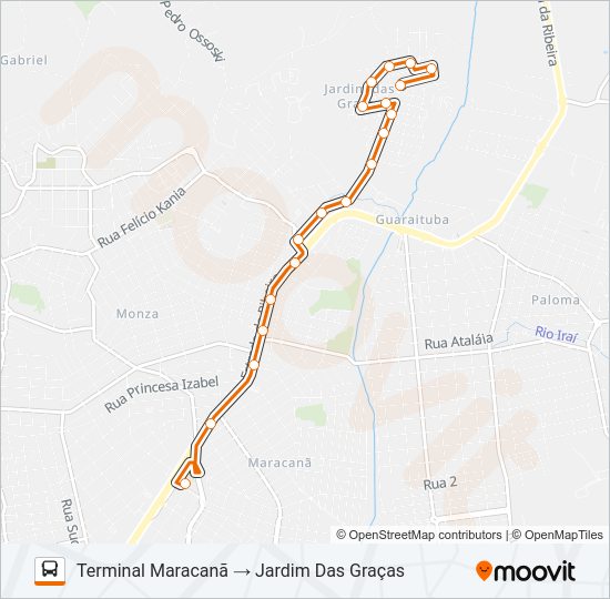 B13 JARDIM DAS GRAÇAS Bus Line Map