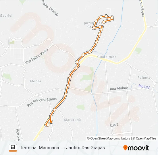 B13 JARDIM DAS GRAÇAS Bus Line Map