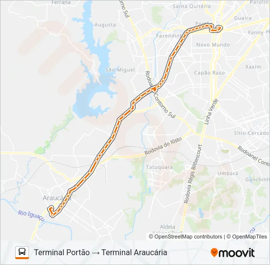 H12 ARAUCÁRIA / PORTÃO Bus Line Map