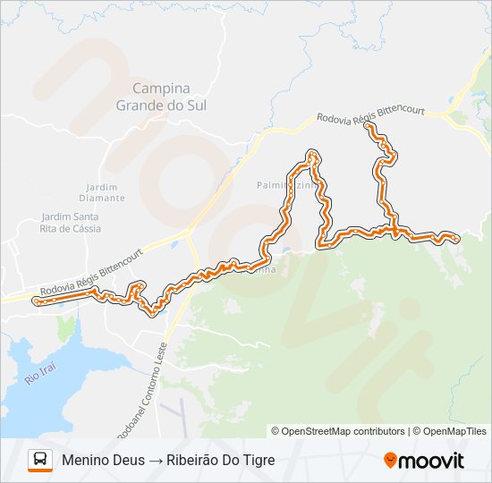 Mapa da linha O15 JOIÃO DA CIDADANIA de ônibus