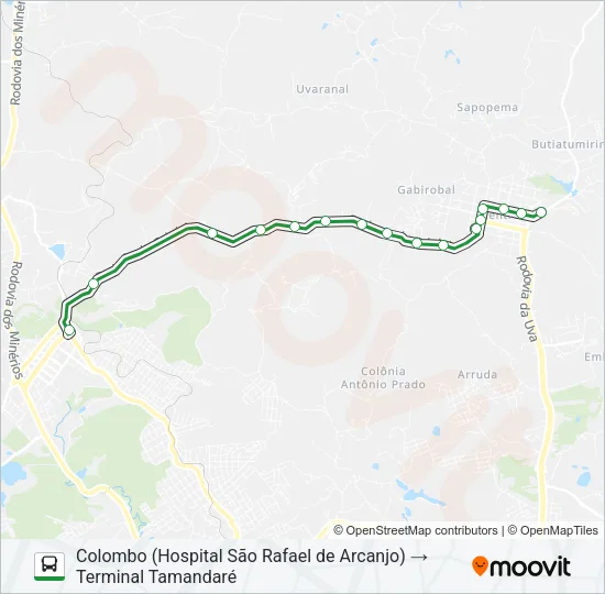 I91 TAMANDARÉ / COLOMBO Bus Line Map