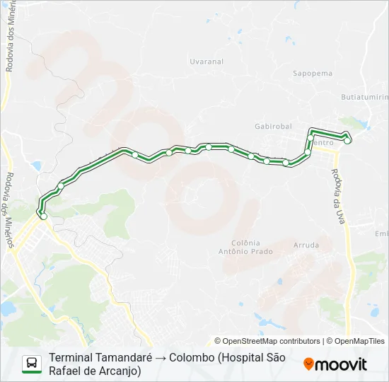 I91 TAMANDARÉ / COLOMBO Bus Line Map