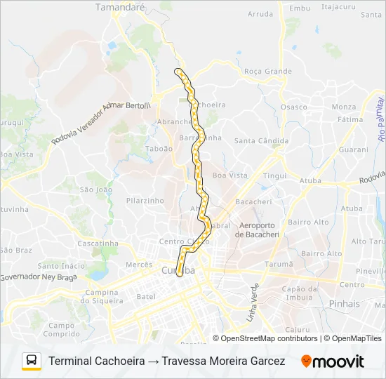 A01 CACHOEIRA / CURITIBA Bus Line Map