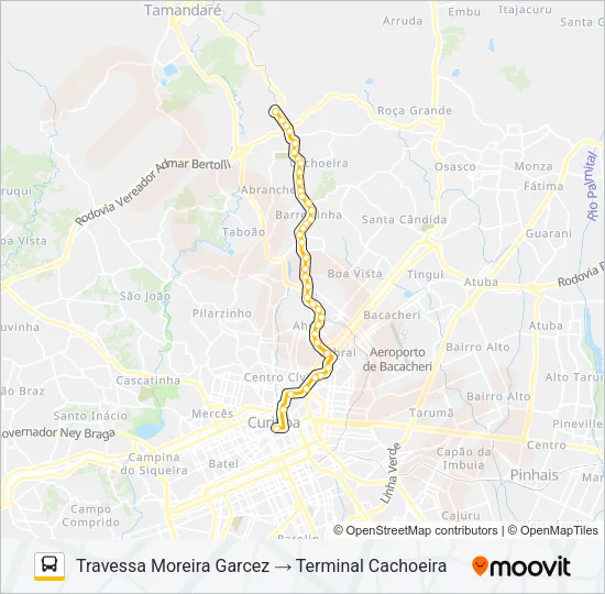 A01 CACHOEIRA / CURITIBA Bus Line Map
