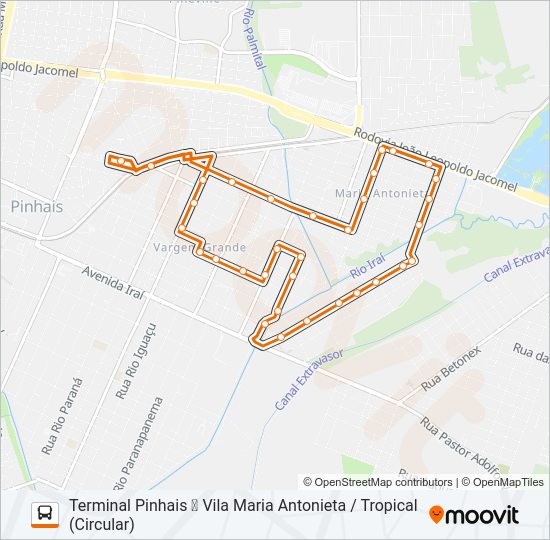 Mapa da linha C17 VILA MARIA ANTONIETA de ônibus