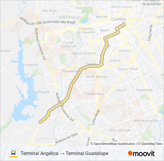 Mapa de H97 ANGÉLICA / GUADALUPE de autobús