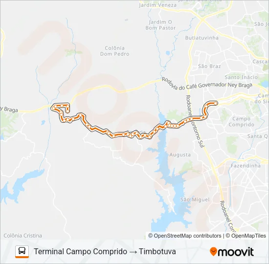J12 REBOUÇAS / TIMBOTUVA Bus Line Map
