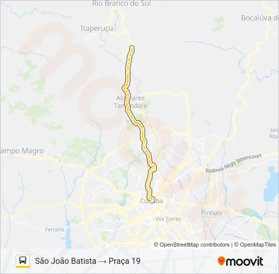 K71 ITAPERUÇU / PRAÇA 19 Bus Line Map