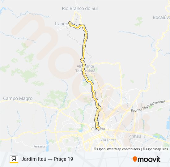 K71 ITAPERUÇU / PRAÇA 19 Bus Line Map
