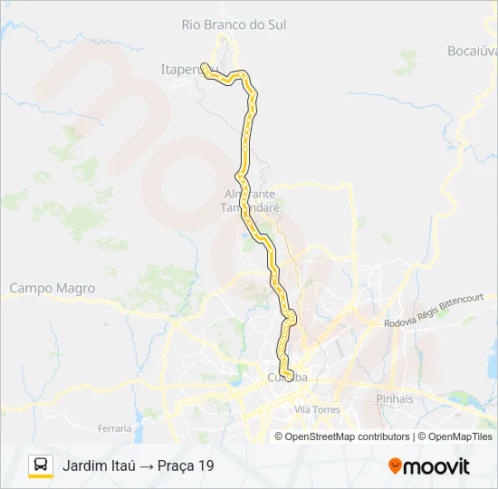 K71 ITAPERUÇU / PRAÇA 19 Bus Line Map