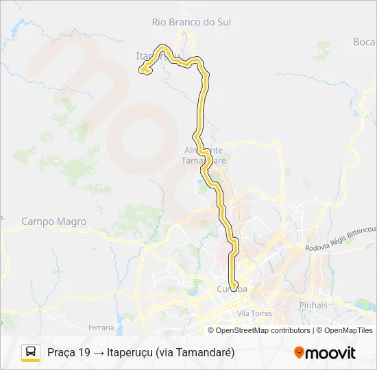 K71 ITAPERUÇU / PRAÇA 19 Bus Line Map