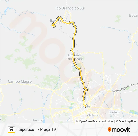 K71 ITAPERUÇU / PRAÇA 19 Bus Line Map