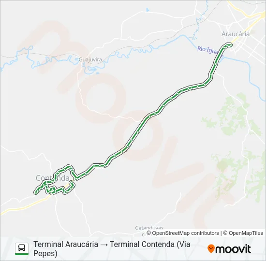 R11 CONTENDA / ARAUCÁRIA Bus Line Map