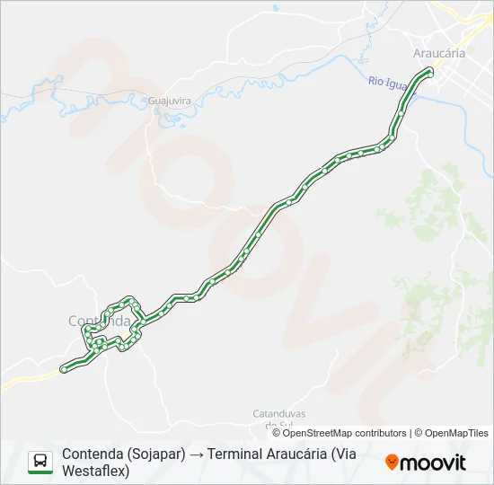 R11 CONTENDA / ARAUCÁRIA Bus Line Map