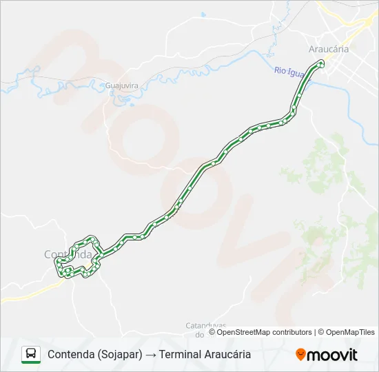 R11 CONTENDA / ARAUCÁRIA Bus Line Map