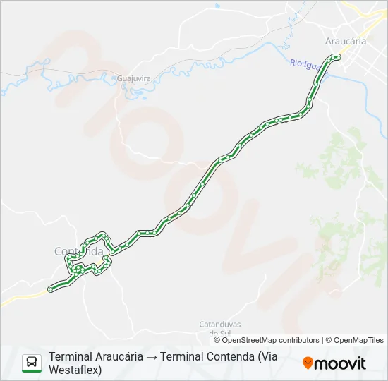 R11 CONTENDA / ARAUCÁRIA Bus Line Map