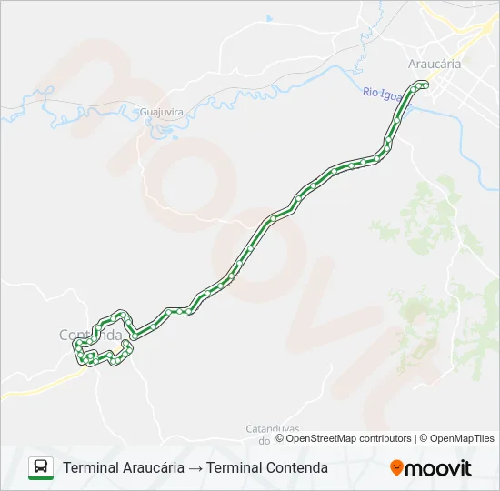 R11 CONTENDA / ARAUCÁRIA Bus Line Map