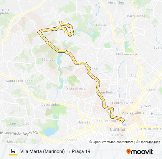 A78 VILA MARTA / PRAÇA 19 Bus Line Map