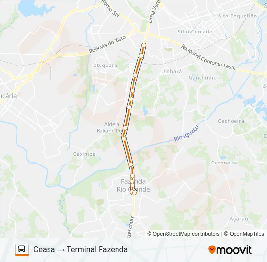 F01 FAZENDA / PINHEIRINHO Bus Line Map