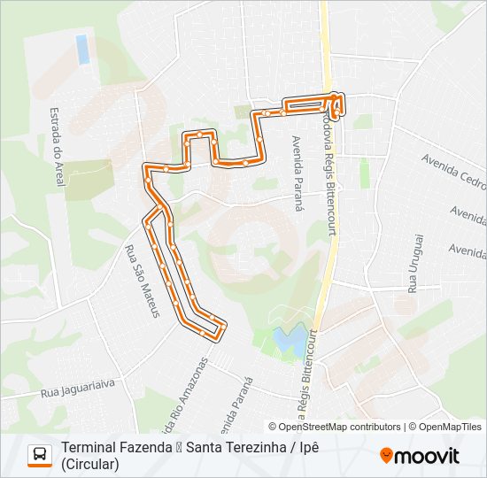 Mapa da linha F26 SANTA TEREZINHA / IPÊ de ônibus