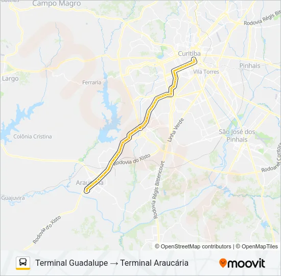 H01 ARAUCÁRIA / GUADALUPE Bus Line Map
