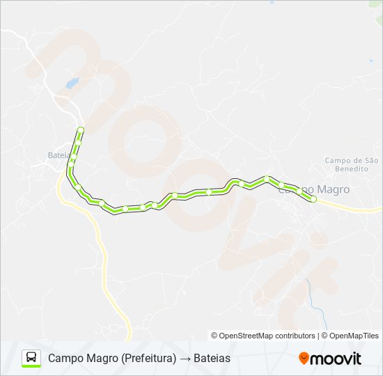 Mapa da linha P31 BATEIAS / CAMPO MAGRO de ônibus