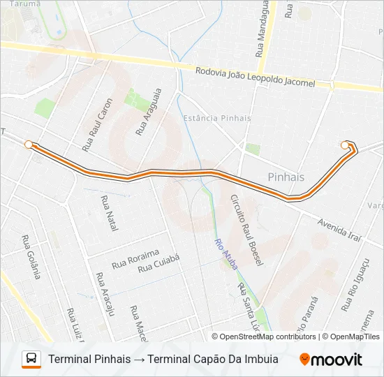 C05 DIRETO CAPÃO DA IMBUIA Bus Line Map