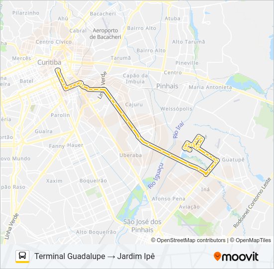 E71 JARDIM IPÊ / GUADALUPE Bus Line Map