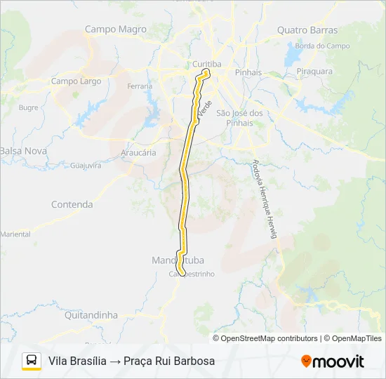 G71 MANDIRITUBA / CURITIBA Bus Line Map