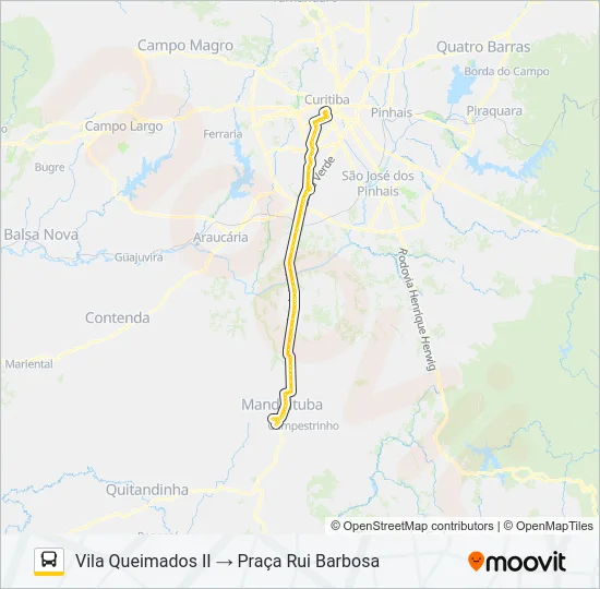 G71 MANDIRITUBA / CURITIBA Bus Line Map