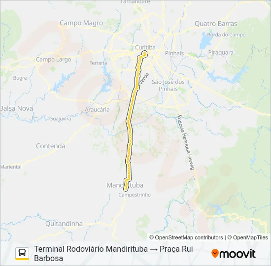 G71 MANDIRITUBA / CURITIBA Bus Line Map