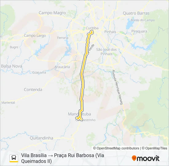 G71 MANDIRITUBA / CURITIBA Bus Line Map