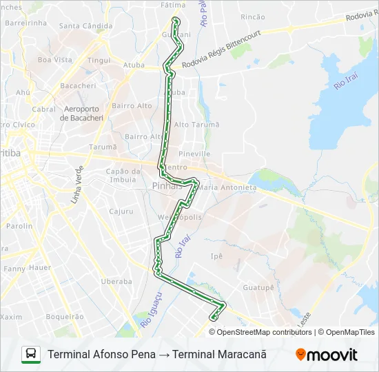 I20 MARACANÃ / AFONSO PENA Bus Line Map