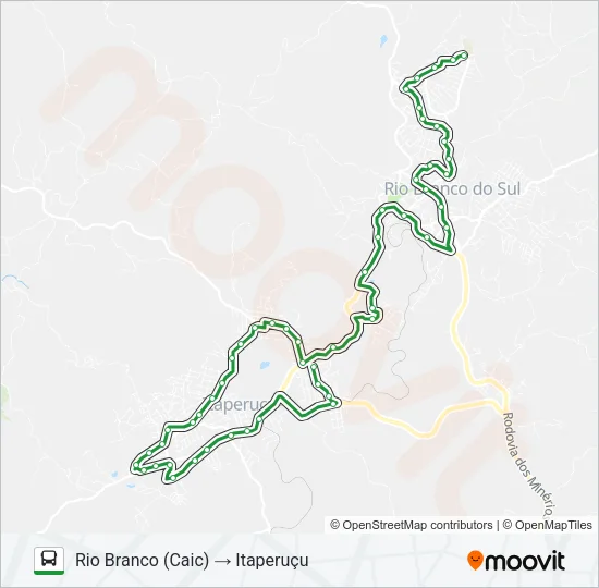 I71 ITAPERUÇU / RIO BRANCO Bus Line Map