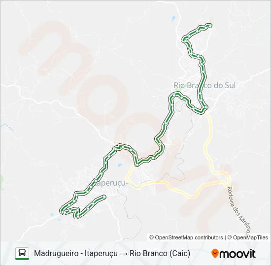 I71 ITAPERUÇU / RIO BRANCO Bus Line Map