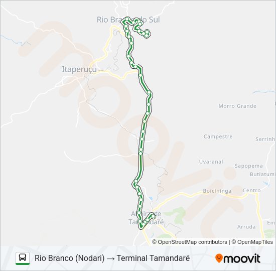 Mapa da linha L11 RIO BRANCO / TAMANDARÉ de ônibus