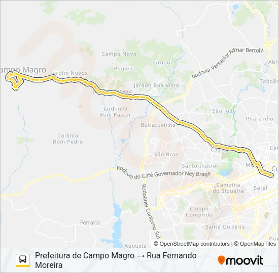 P01 CAMPO MAGRO / CURITIBA Bus Line Map