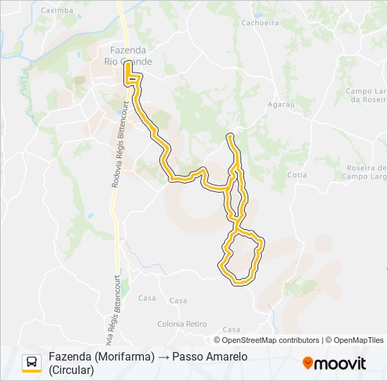 Mapa de C05 FAZENDA / PASSO AMARELO de autobús