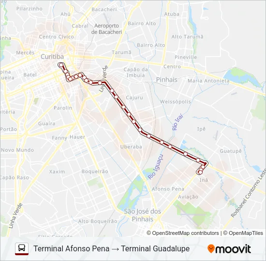E03 AFONSO PENA / GUADALUPE Bus Line Map