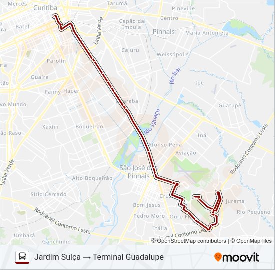 Mapa de E68 QUISSISSANA / GUADALUPE de autobús