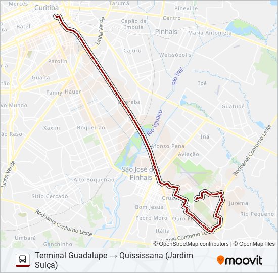 E68 QUISSISSANA / GUADALUPE bus Line Map