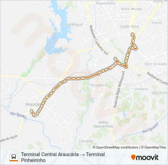 H11 ARAUCÁRIA / PINHEIRINHO Bus Line Map