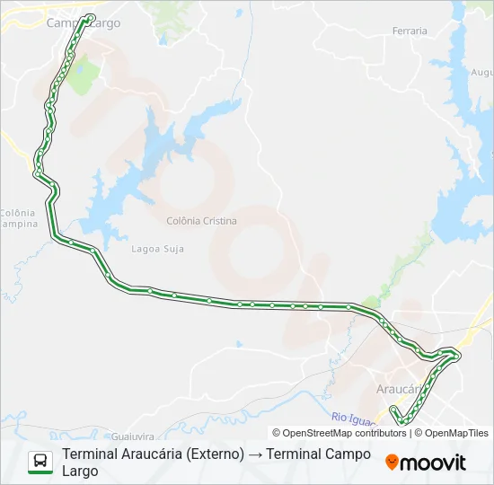 I32 CAMPO LARGO / ARAUCÁRIA Bus Line Map