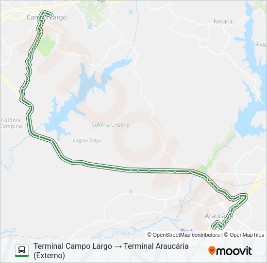 I32 CAMPO LARGO / ARAUCÁRIA Bus Line Map